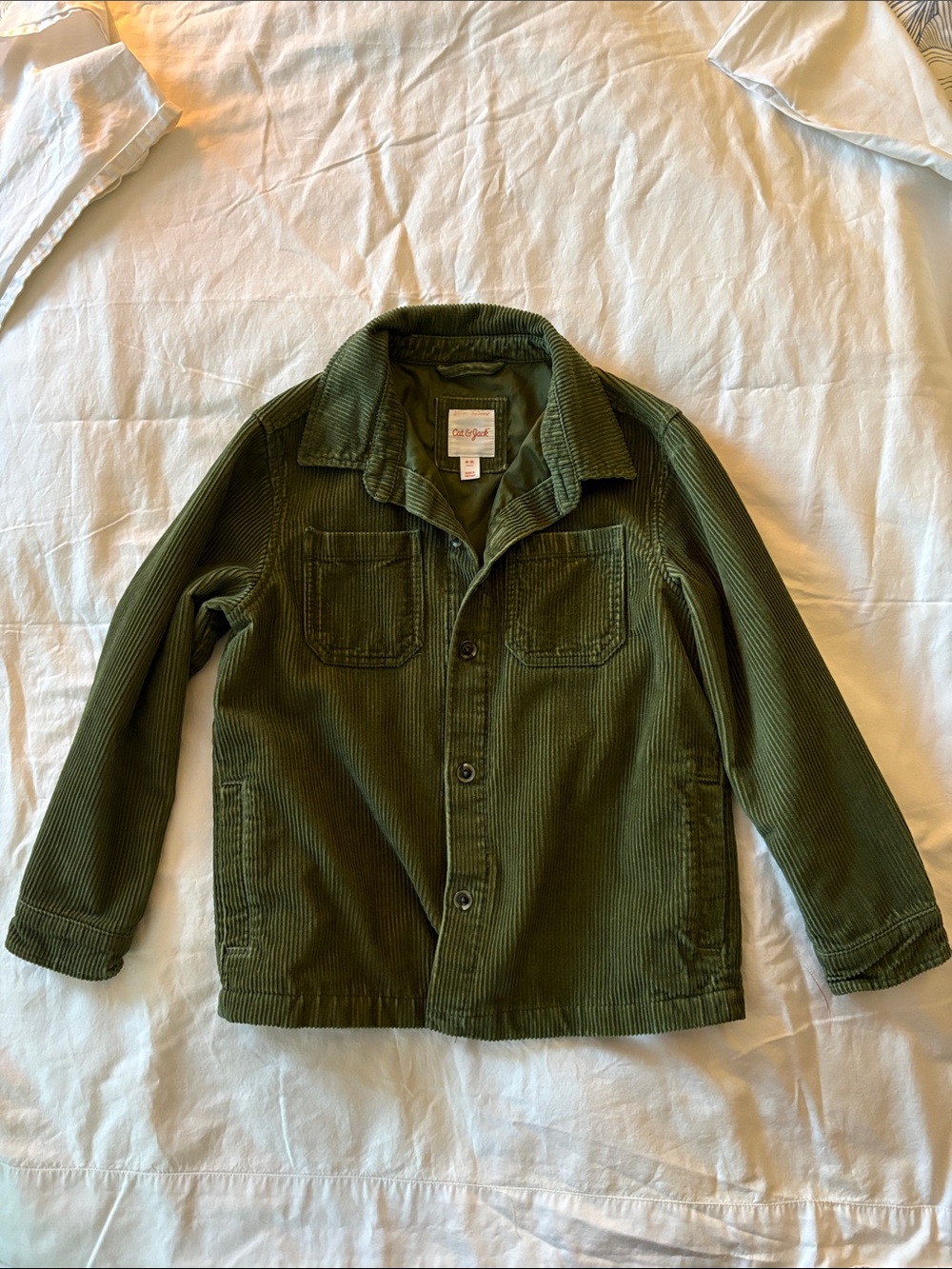 Cat & Jack Olive Corduroy Button-Up Kids Jacket